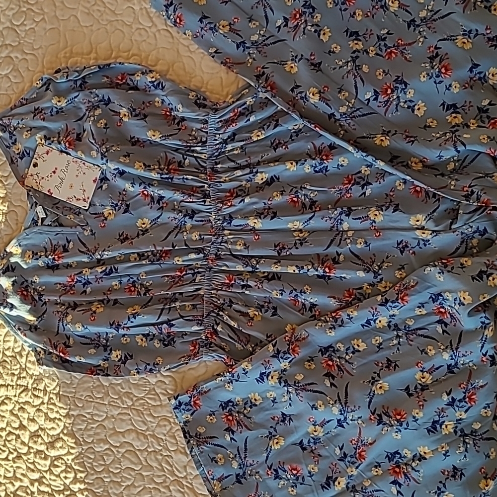 Pink Rose brand jumpsuit NWT womens Small blue